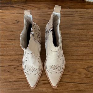 Dolce Vita Cream Western Ankle Booties